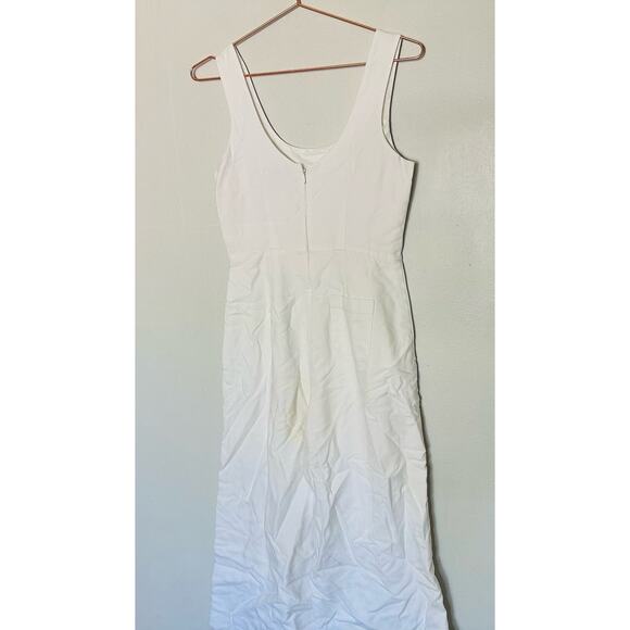 HABITUAL Women's White Wide Legged Cropped Pockets Zip Up Back Jumpsuit Size 4 - Picture 4 of 9